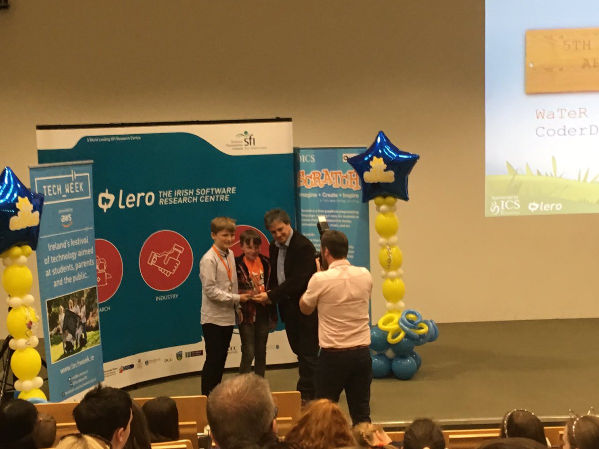 CoderDojoClon's tweet image. Well done to Archie, Darragh and massive congrats to Conor and James - winners of 5th/6th After School Category at National Scratch Final today @scratch_ie @TechWeekIRL @margiekd #proudaspunch