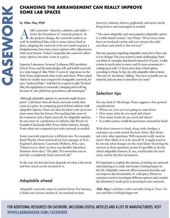 newenglandlabco's tweet image. We were quoted in a short article about adaptability on page 48 of @LabManager Magazine (5/19)! Check it out here: ourdigitalmags.com/publication/?i… #adaptability #flexibility #labcasework