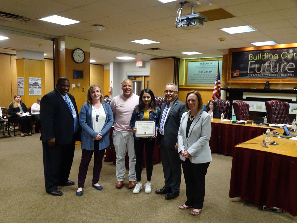SyracuseSchools's tweet image. .@CorcoranCougars student Parmila Dhimal was recognized at last night&apos;s Board of Education meeting... she&apos;ll be climbing glaciers in Washington this summer as part of a @girls_on_ice STEM expedition this summer! #SCSDSuccess