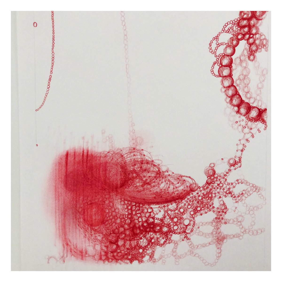 kaikuper's tweet photo. #contemporarydrawing #abstractart #drawingnow #resonance #borders  #letgo #time #minimalmusic #philipglass #perpetulum #gavinbryars #dessincontemporain #colourpencil #red #tekenkunst #konst #zeitgenössichezeichnung #kaikuper https://t.co/YKsY2eI8QQ