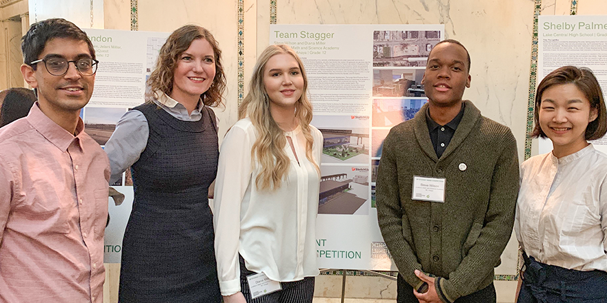 EXP_Global_Inc's tweet photo. #TeamStagger from @LMSAEagles received an Honorable Mention at the BP Student Ideas competition! They proudly accepted the award, surrounded by their peers, educators and @ChicagosMayor. We’re honored to have been a part of their journey! Congratulations! https://t.co/ny4O2pJAem https://t.co/p38SbjB0Dt