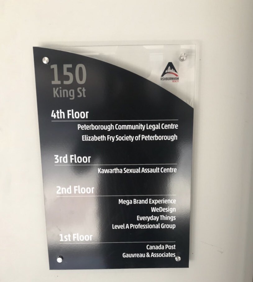 AshRealty's tweet photo. Shoutout to our commercial tenant @WeDesignPtbo for making these stylish new signs for our 150 King St location @downtownptbo! #signage #ad #150king #ptbo https://t.co/1oFYTZyVAm