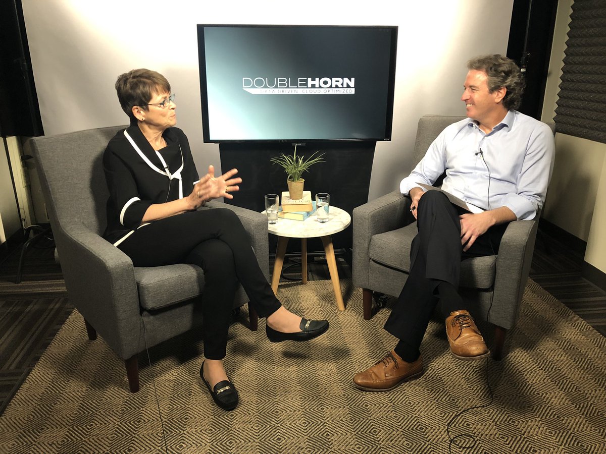 DoubleHorn's tweet photo. Thank you Donna Troy for coming into our office for a #CLevelChat with @TabSchadt and for an engaging conversation about what it’s like as a #boardmember. https://t.co/eb9W6xArfc