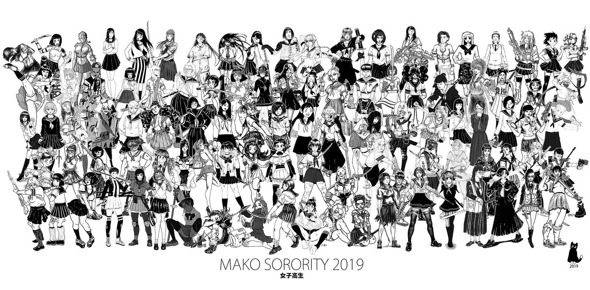 I drew a schoolgirl for @mako_vice Sorority 2019! Lots of fun. I enjoy doing this kind of things ? #humanmgn #makosorority2019 
