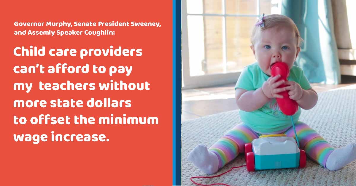 ACNJforKids's tweet photo. On 7/1, NJ will see the 1st min. wage ⬆️👏 But lost in the #fightfor15 is the burden #childcare providers accepting subsidies will have to bear. SIGN THIS PETITION to support our #earlyed programs! Send a msg to @GovMurphy @NJSenatePres @SpeakerCoughlin  https://t.co/iLc7jrU564 https://t.co/GYtHvyu2xZ