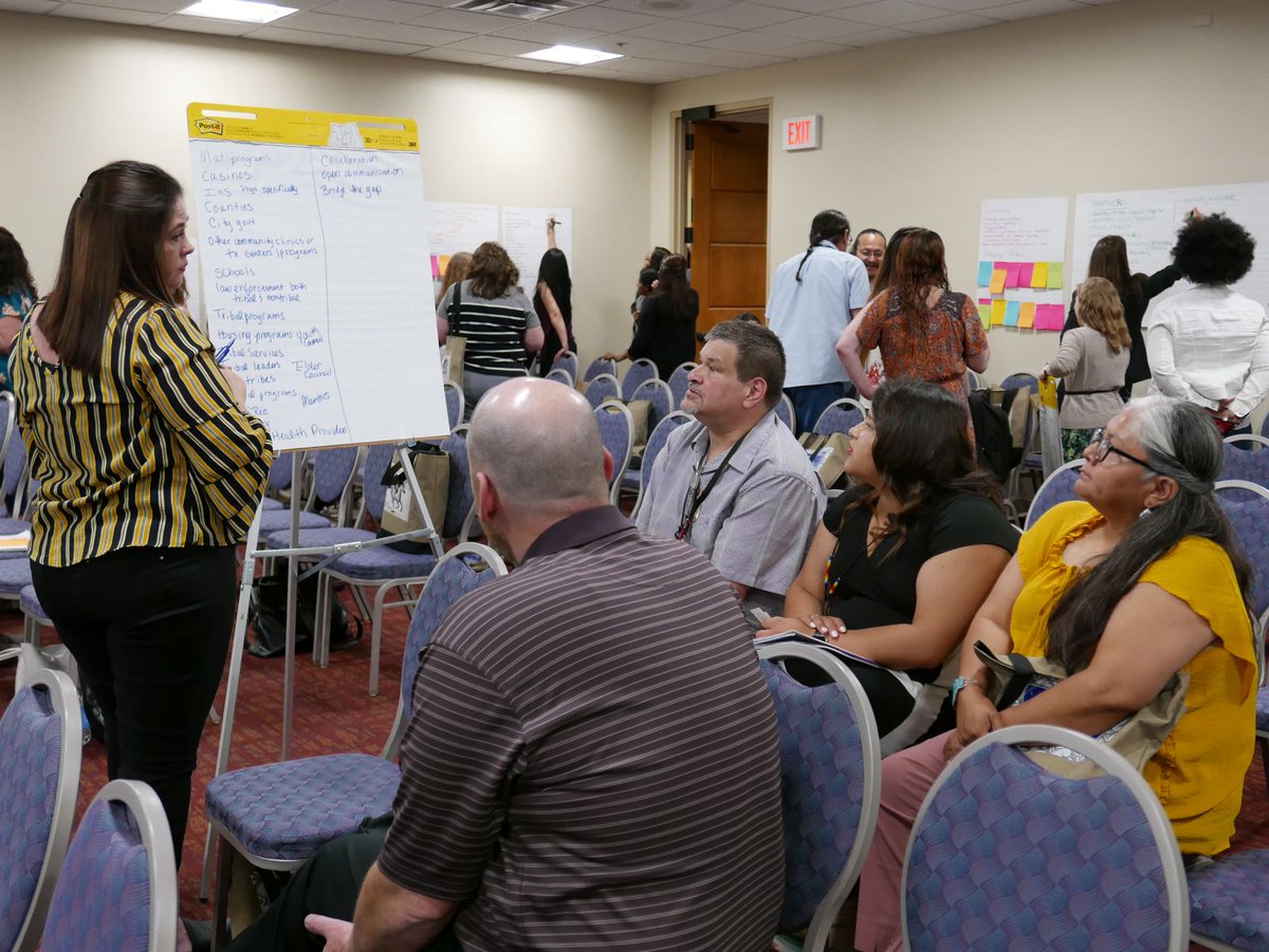NIHB1's tweet photo. Nearly 200 people participated in the National Opioid Response Training. Groups did community mapping. Responses centered on culture as healing, funding for programs & physical space for treatment. #NIHB #TPHS2019 #Nativehealth #ThisIsTribalPublicHealth https://t.co/KzE8JzdSmN