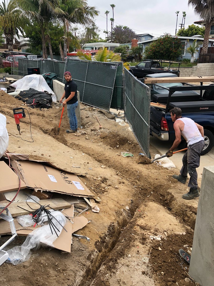 Today, our technicians are down in #SanDiego, working on a property of a residence that is currently being built. Our technicians are not only providing installation of underground electrical and low voltage conduit, but are also doing the trenching as well!