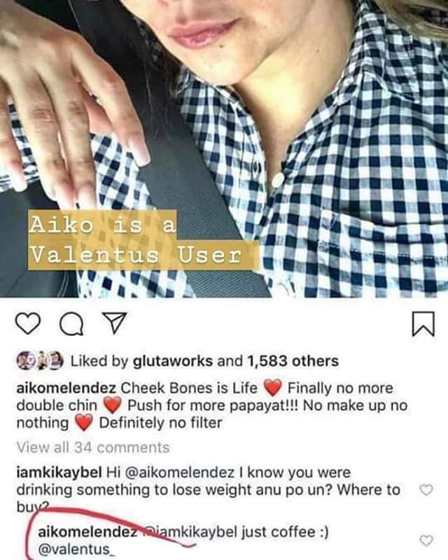 waf_bp's tweet photo. Aiko Melendez is a proud Valentus SlimRoast Coffee drinker 😍 Kaya pala payat na ni Aiko. Ako din pleaseee! 
PM me to get more details about the product. #Valentus #Slimroastcoffee #bestslimmingcoffee https://t.co/1LCLPNo493