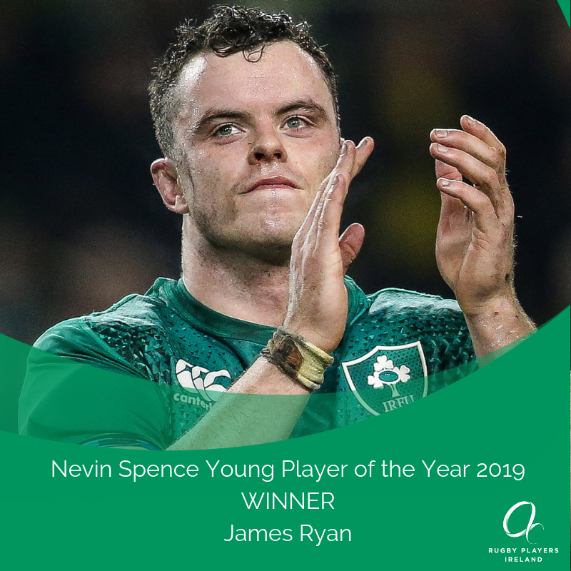 RugbyPlayersIRE's tweet photo. .@JamesRyan126 takes home the Nevin Spence Young Player of the Year!
Nevin's former teammate @darrencave13 presents the award!
#RugbyAwards19 #RIPNevin #AlwaysWithUs https://t.co/PttpMN9sQq