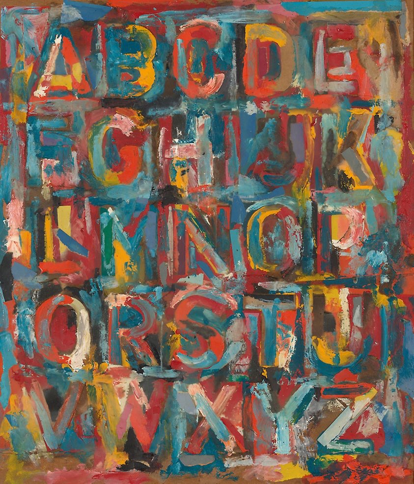  Happy Birthday      Artist Jasper Johns Alphabet painting 