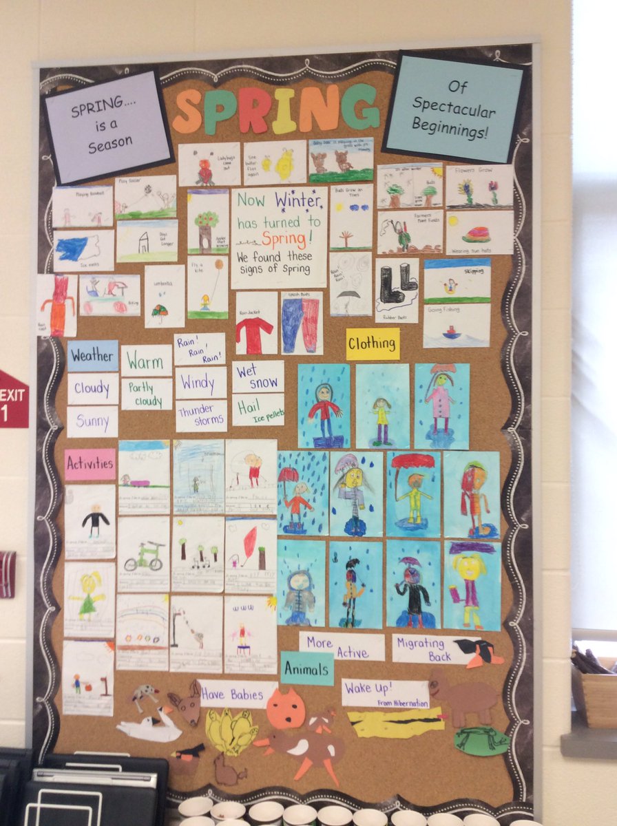 MrsHergottClass's tweet photo. Our winter wall has been replaced with our spring wall......finally! https://t.co/0w7Lztdlz5