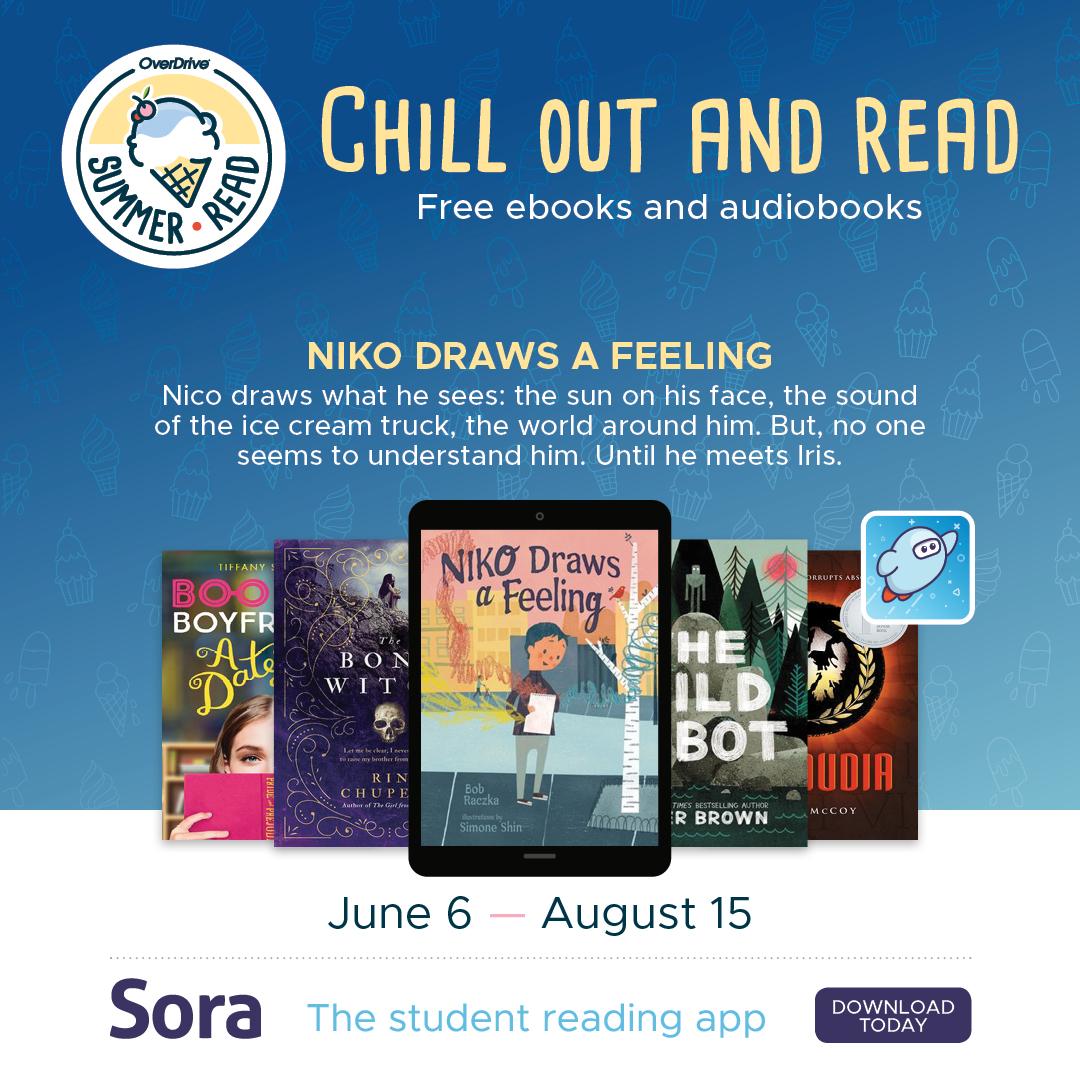 HeatherBalsley's tweet photo. Chill out &amp; read this summer! From June 6-August 15, our students will have free simultaneous access to 30 juvenile and young adult ebooks and audiobooks and all you need is a public library card! The app can be downloaded to any device! https://t.co/P8L4cMnoPy @RkeCoSchools https://t.co/fRKUItCD34