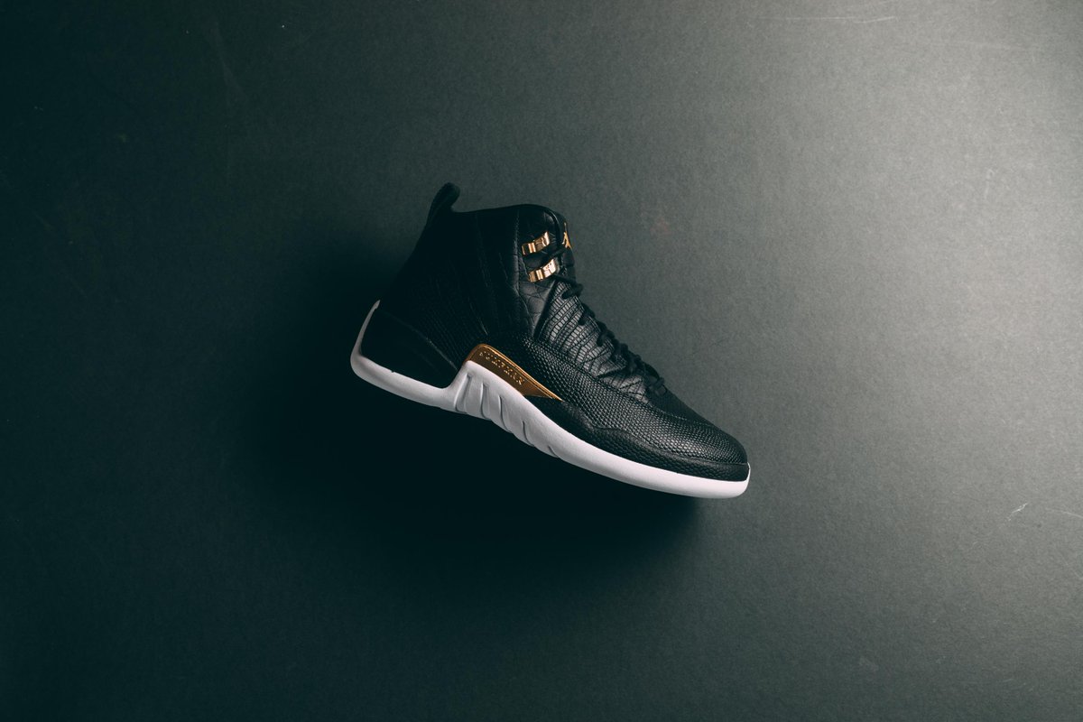 jordan 12 retro black metallic gold white