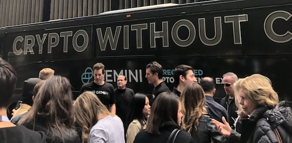 Gemini's tweet photo. Thank you to everyone who swung by today to talk #cryptoandcoffee and #CryptoNotCredit. Heading out to #DC and the #westcoast someday soon so stay tuned! https://t.co/Q3KFlRNOOD