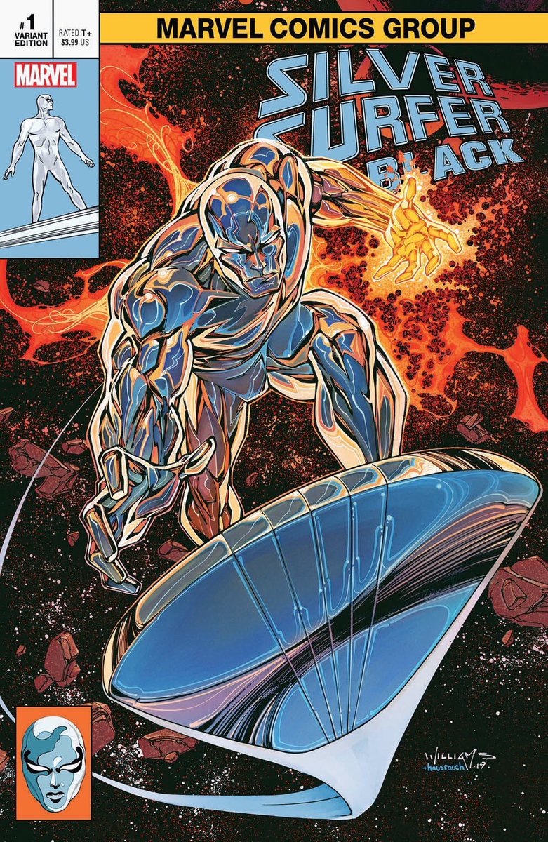 #SilverSurferBlack #1 variant by #ScottWilliams trade dress, colors by #JohnRauch, an #IGComicStore exclusive. 
✨
IG: instagram.com/igcomicstore
✨
#DonnyCates #TraddMoore
✨
#SilverSurfer #NorrinRadd #MarvelCosmic