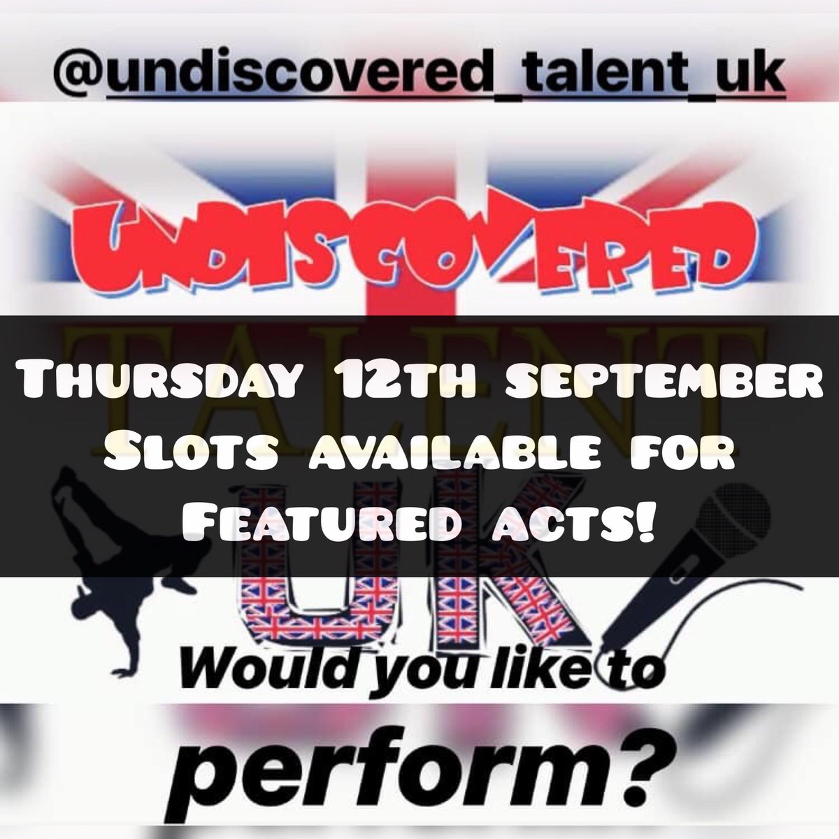 DO YOU HAVE A UNIQUE TALENT?
#uktalent #networking #uksinger #ukdancer #ukmusician #tributeact #ukrapper #ukcomedian #magician  #bands #varietyshow #varietyact #uk #entertainment #performer #undiscoveredtalentuk #talentshow #ukdrummer #ukpianist #uniqueacts #croydon