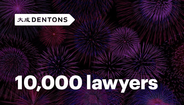 Dentons's tweet photo. Dentons, the world’s largest law firm, has just reached a historic milestone for the entire legal profession by passing 10,000 lawyers worldwide. Dentons has more lawyers in more locations (175) in more countries (78) than any other law firm in the world https://t.co/4NMyTr53F9 https://t.co/B6AG8IT4FW