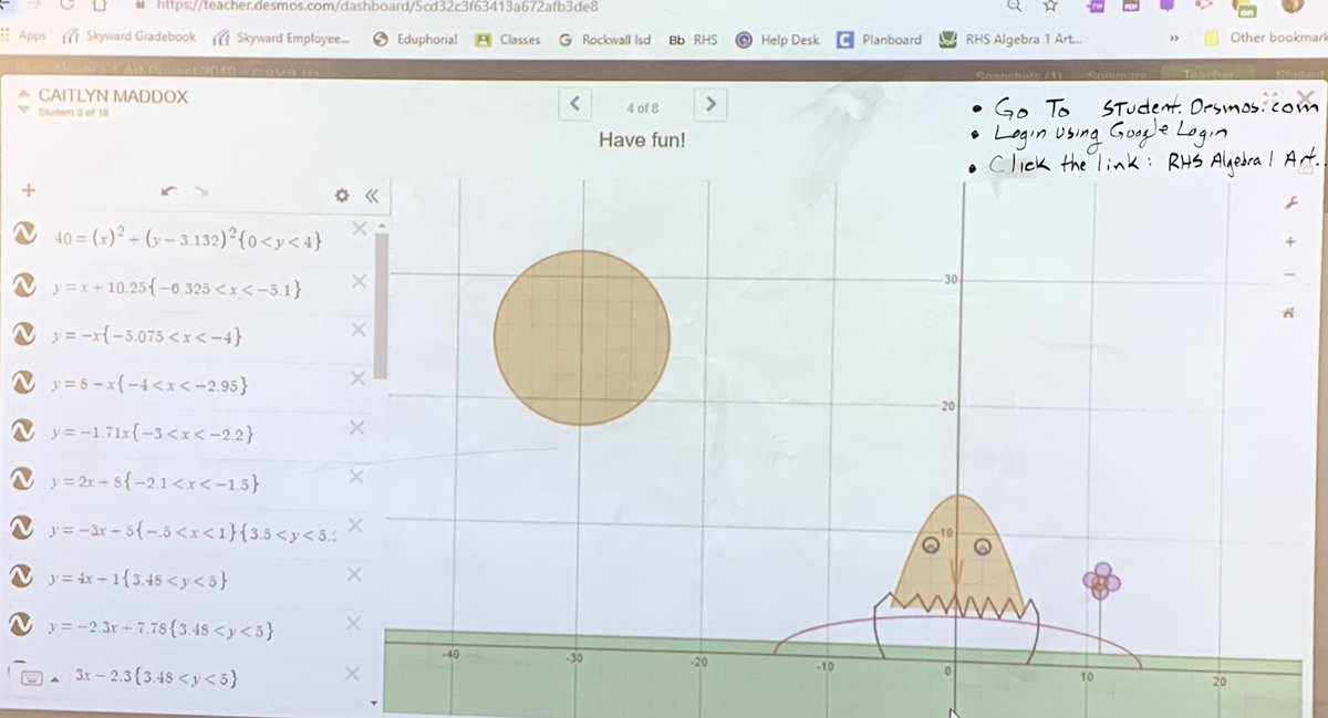 alex_alg1's tweet photo. Check out my Algebra 1 creations using @Desmos #domainandrange #desmos #multiplefunctions #alltheTEKS #secondarytonone https://t.co/kyayz5zSt3