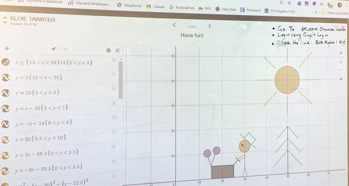 alex_alg1's tweet photo. Check out my Algebra 1 creations using @Desmos #domainandrange #desmos #multiplefunctions #alltheTEKS #secondarytonone https://t.co/kyayz5zSt3