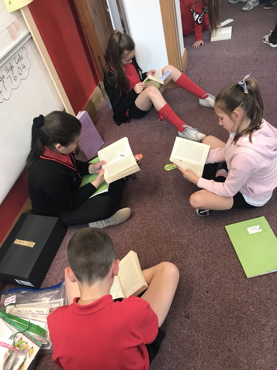Mrs_Podmore's tweet photo. P5 are enjoying Reading Circles this term where they’ve selected novels to read and discuss in small groups. They have been working hard to develop their comprehension, fluency and expression when reading.📚📖 #summariser #visualiser #predictions #mainideas #metalinguistics https://t.co/NSn6ucR9dk