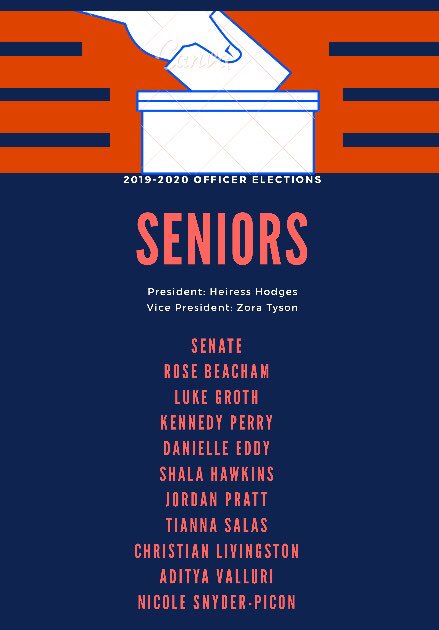Congratulations to our 2019-2020 Class Officers🧡💙🥳 <a href="/Sabrina_suber/">Dr. Sabrina Suber</a> <a href="/EgarmanyMardell/">Regina Cherry</a>