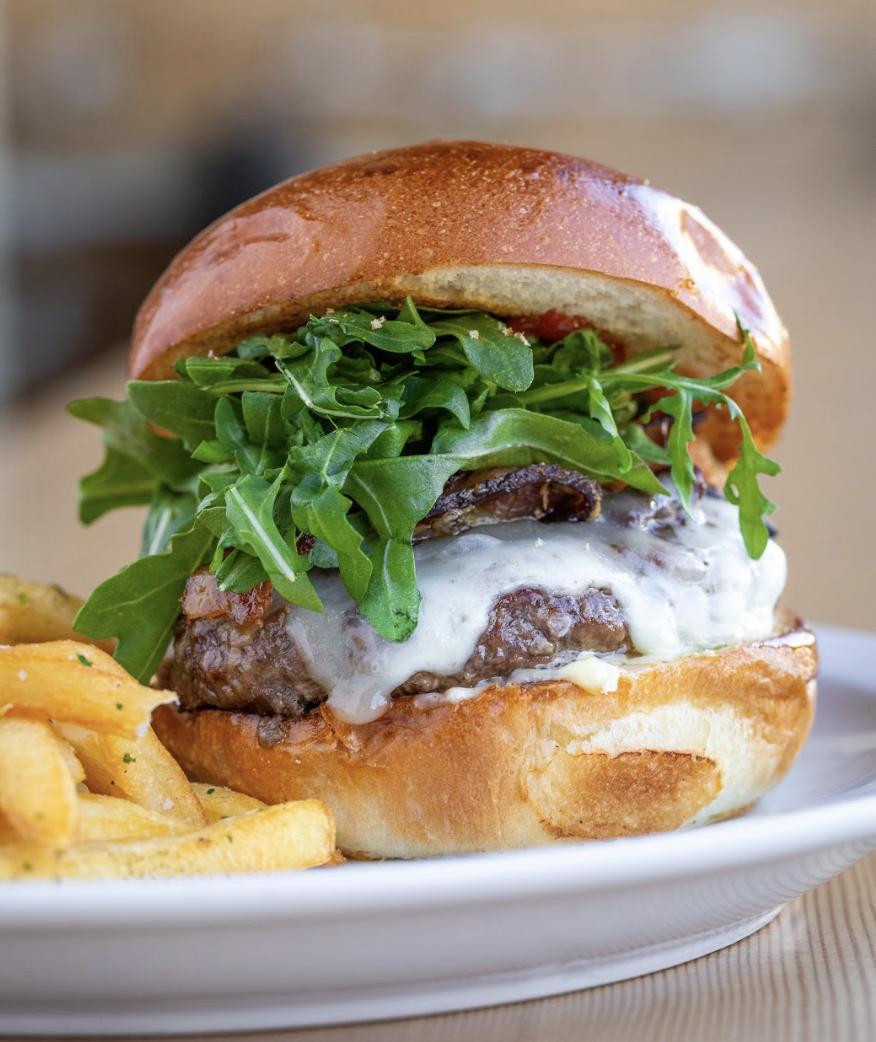 dineLA's tweet photo. How many days would it take you to do a self guided tour of the 32 burgers on our #dineLABurgerTrek? The Burger from #westhollywood mainstay #thegoldenstate is topped with Fiscalini Farms cheddar, applewood smoked ๐ฅ, arugula, aioli and ketchup. https://t.co/t0h1anOgXH