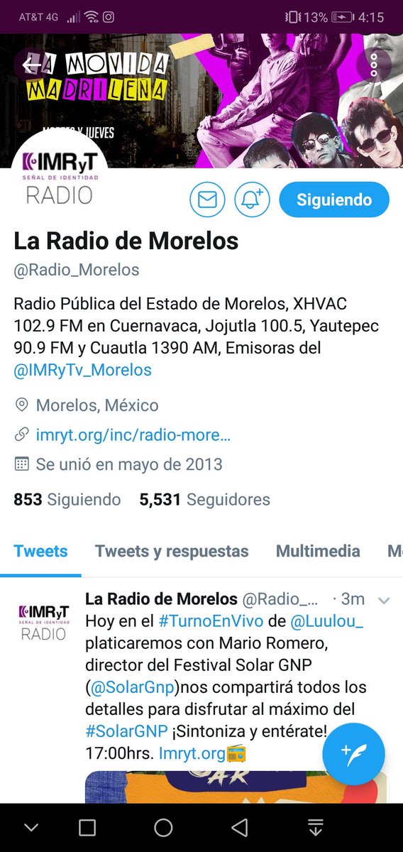 Diegosuajrio's tweet photo. @Radio_Morelos @Luulou_ @SolarGnp @Radial314 @IMRyTv_Morelos @erikleader @sonidototal @JoseManuelRadio @yaharaiturbe @STC_Morelos https://t.co/EN77z1Q1WX