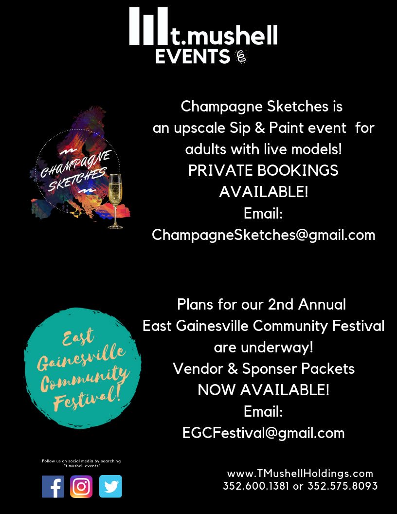 TMushellEvents's tweet image. TMushellHoldings.com #ChampagneSketches #EGCFestival