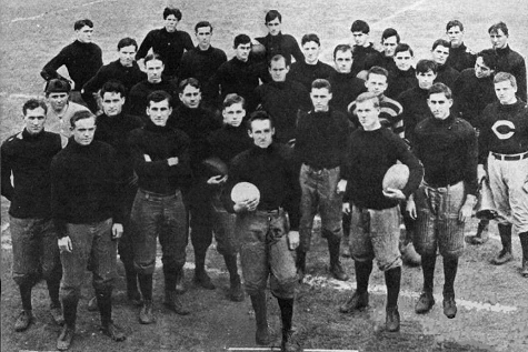 SharpTusk's tweet photo. Most all of us have seen the 1st picture of Hugo Bezdek's 1909 Arkansas team. In it, Bezdek is wearing a C on his jersey.  Some have said that the C must be for Coach.  Here's some clarity. #WPS https://t.co/zHjtJkKp95