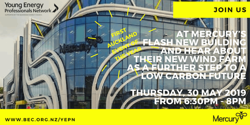 Join us at @MercuryNZ ’s flash new building, 2 hear about their new wind farm as a further step to a low carbon future. 
eventbrite.co.nz/e/young-energy…