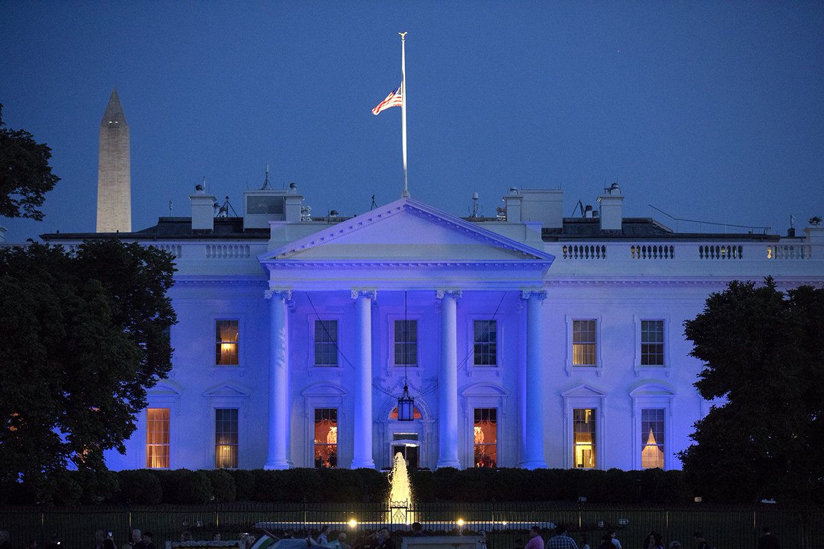 Tonight, the White House was lit in blue in honor of Peace Officers Memorial Day.