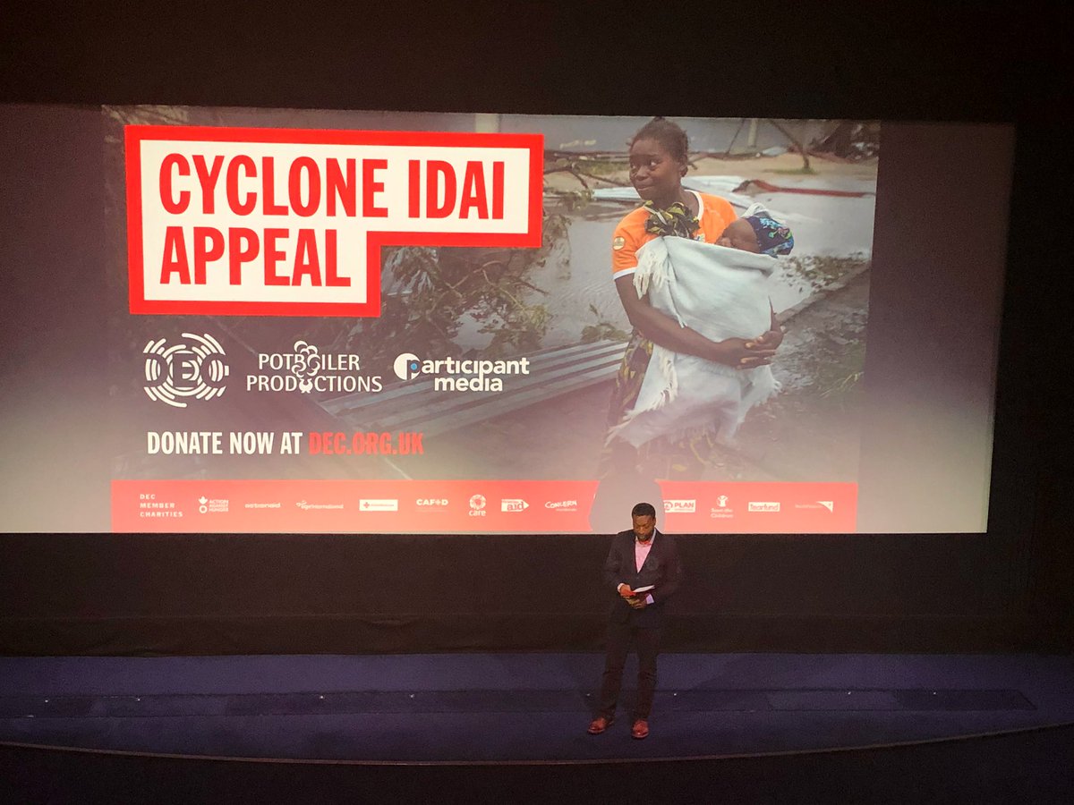 RowleyGresswell's tweet photo. Safe to say that @EmmaHLCox and I had a fantastic evening with @decappeal watching The Boy Who Harnessed the Wind and raising much needed funds for #CycloneIdai. #PwCProud that @pwcfoundationuk @PwC_UK have supported this campaign. https://t.co/nIL9RNSxLu