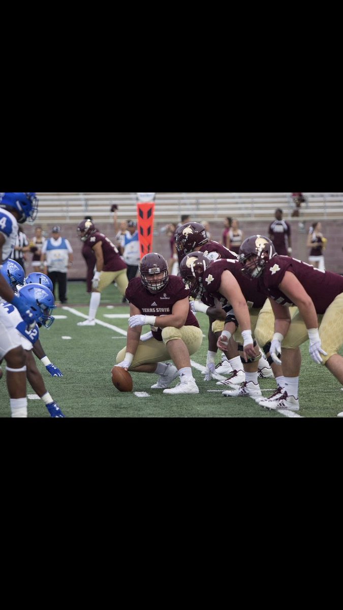 markiewicx's tweet photo. Blessed and honored to receive my 2nd offer from Texas State!! #EatEmUp  @ClayMcGuireTXST @CoachBobStitt @MNHS_Football https://t.co/tDN01VZwOz