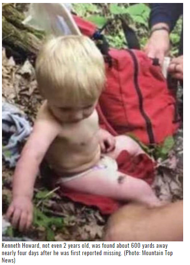 DanMarriesKOLD's tweet photo. “That child is a true Kentucky mountain boy." - rescuer. BEST news of the week! The #Kentucky toddler who disappeared Sunday night has been found alive. He may have been just inches from death when rescuers found him. https://t.co/yEvke5yvFn. #kennethHoward https://t.co/0D5gYcAlHQ