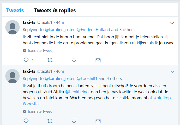 Taxi_TS's tweet photo. @FrederikHolland @taxits1 That escalated quickly.... gelukkig hebben we de screenshots nog. https://t.co/7YpjTOCukj