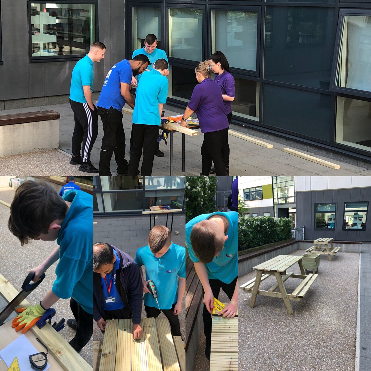 SpringwellHori1's tweet image. Students at work! Picnic benches and planters made by students from @SpringwellHori1 Shafton, Darton and Dearne. Thanks to @VIYproject @Wickes this is just what they needed.