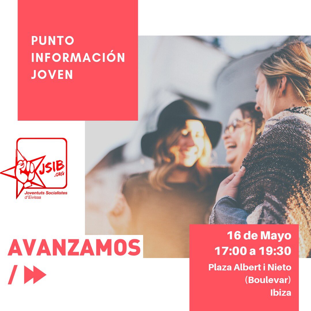 JSEivissa's tweet image. Jueves 16! De 17 a 19:30 en el Boulevar, con nuestros compis de @PSOE_Eivissa #SempreEndavant #avanzamos #JSIB /❤️