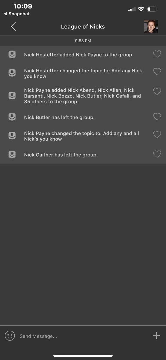 _N__I__C__K_'s tweet photo. Earlier this week I got added to a GroupMe called “League of Nicks” and all of the members are named Nick.  The best part is that I don’t know a single person in it.  Truthfully, this can only end in world domination. https://t.co/i5xiu5cEDP