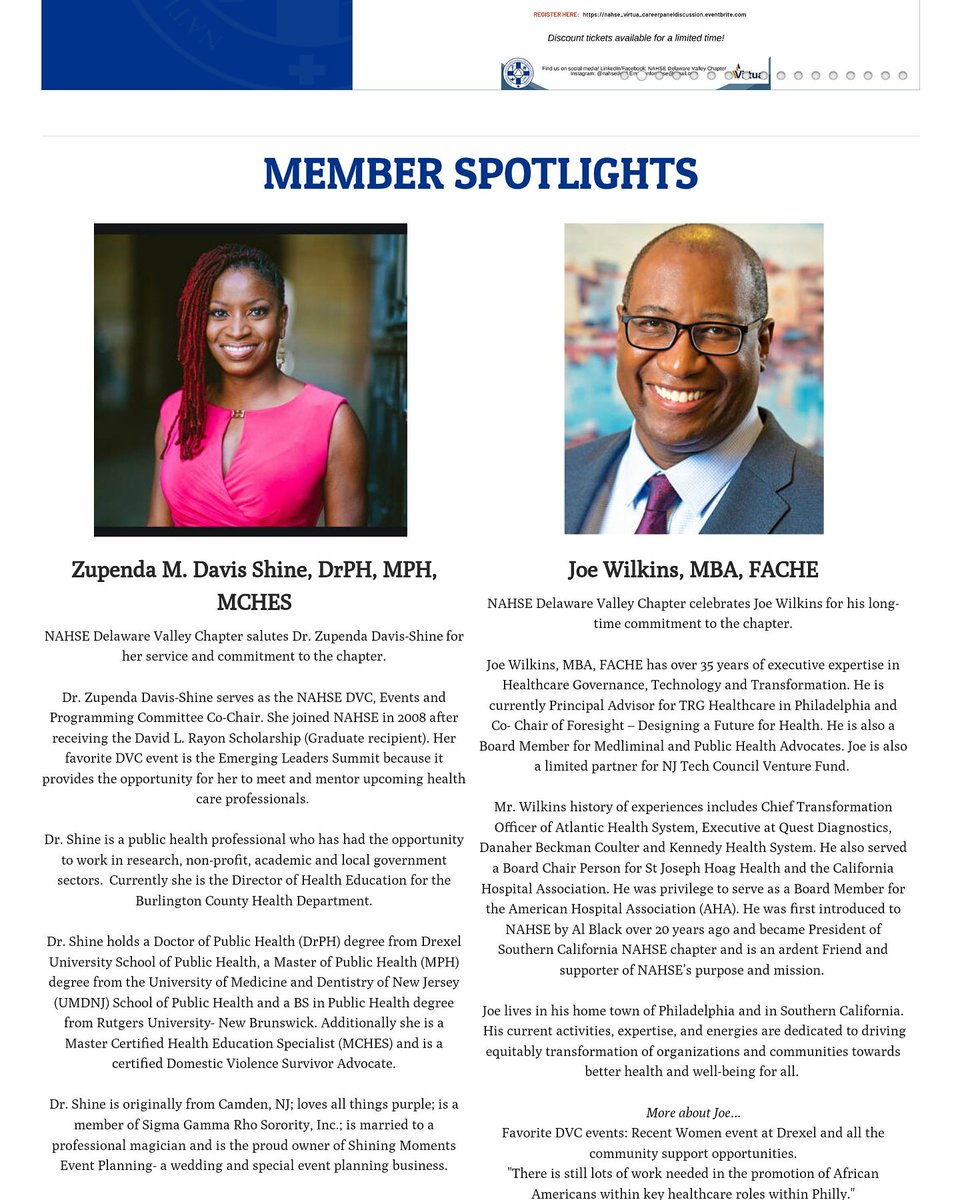 I was featured in this month's Member Spotlight by <a href="/NAHSEDVC/">NAHSE-DELAWAREVALLEY</a>
nahsedvc.com
#nahsedvc