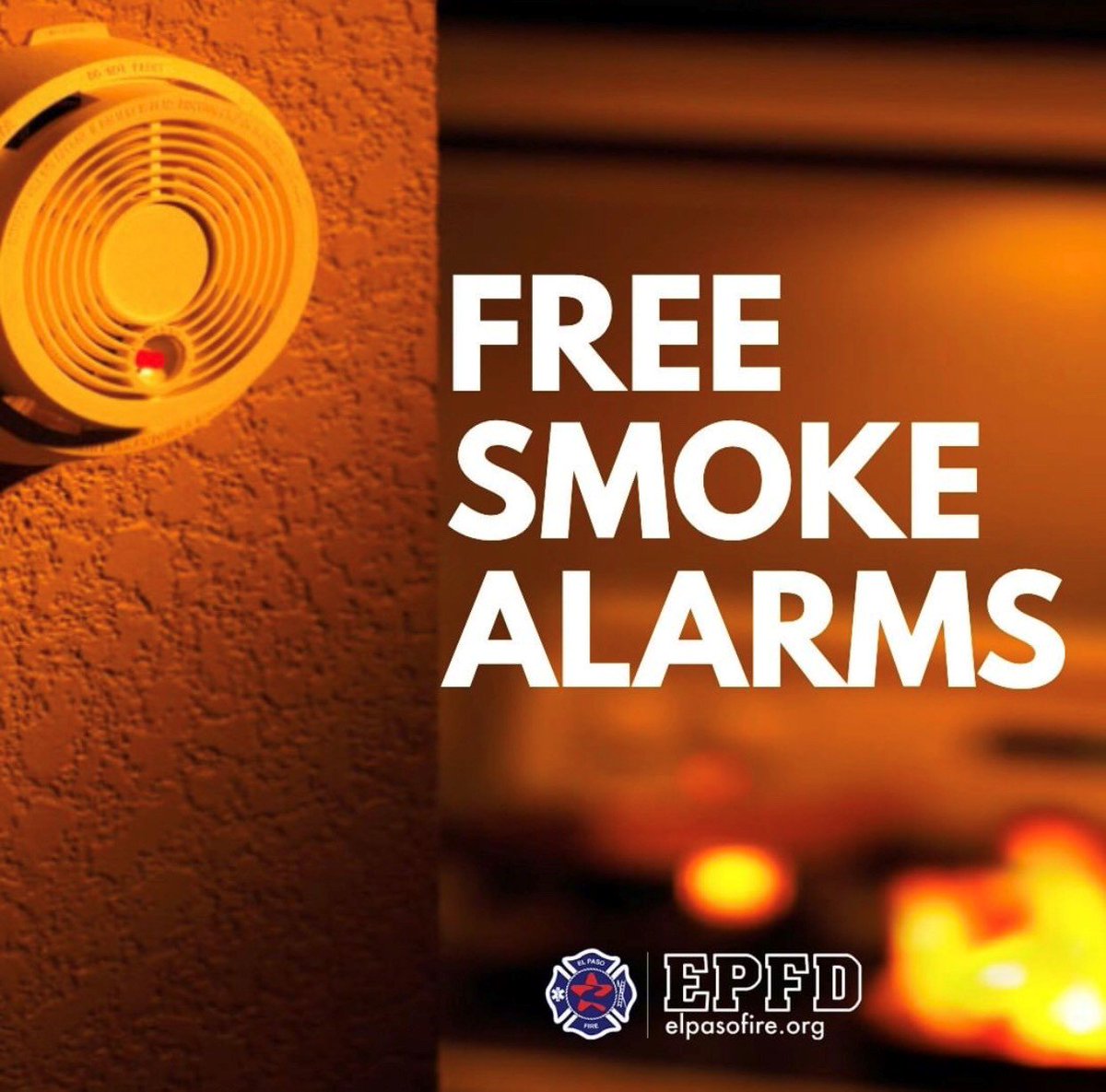 ReadyOneorg's tweet photo. El Paso Fire Department can provide you with FREE smoke alams for your home!
Dial 3-1-1 or visit their website at 
https://t.co/YwyueNdb2U https://t.co/GpGtC9zyKM
