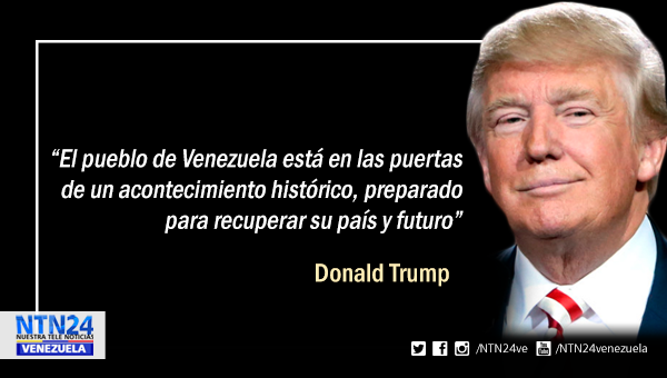 NTN24ve's tweet photo. El presidente de EE. UU., Donald Trump, afirmó este jueves que Venezuela está “en las puertas” de un acontecimiento histórico que cambiará la realidad de la nación https://t.co/aeB6WDXDvV https://t.co/zqeHsq3orO