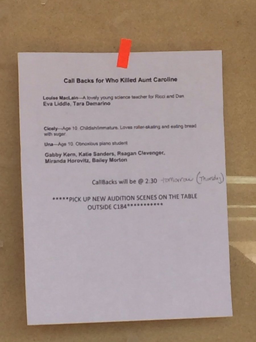 callbacks!!!!! BREAK A KNEE!!!!