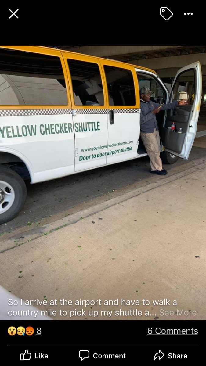tsforgey7's tweet photo. No go for a shuttle at DFW - he’s too busy to be bothered to haul customers#yellowcheckershuttle#TeriGentry#walkedaCountrymile#thanksalot https://t.co/vRr7mj7i5G