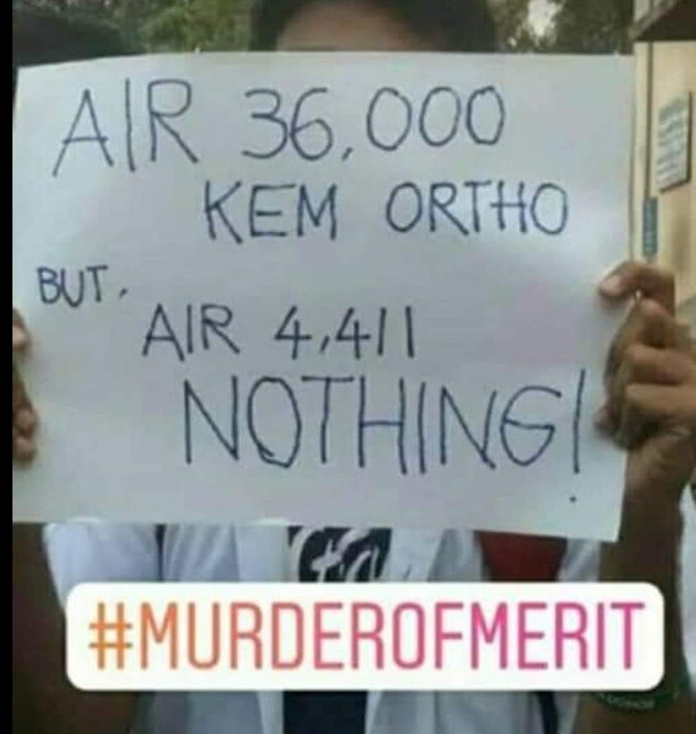 Mini11269's tweet photo. @MirrorNow @jayantbj Out of 250maratha medical students many don't even have good ranks compared to open catg ,who couldn't get a seat because of Reservation.  Is this not actual injustice to open students ? #murderofmerit https://t.co/gz7IHZrJaI