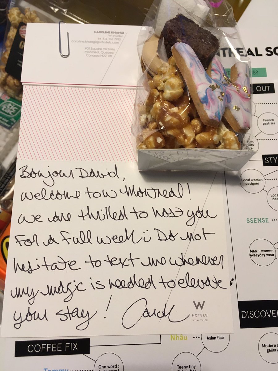 When you stay in a lot of different hotels, the small touches make a huge difference. Thanks to #whotelmontreal for the lovely handwritten welcome. #appreciated #montreal