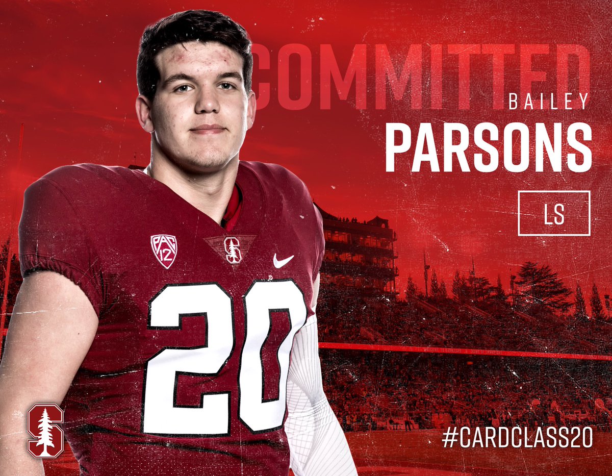 baileytparsons's tweet image. Just wanted to start off by saying thank you to everyone at @StanfordFball for making me feel at home‼️ I would also like to thank all the coaches and anyone who helped me get to this moment‼️ With that being said I am Commiting to Stanford University 🌲‼️ #CardClass20