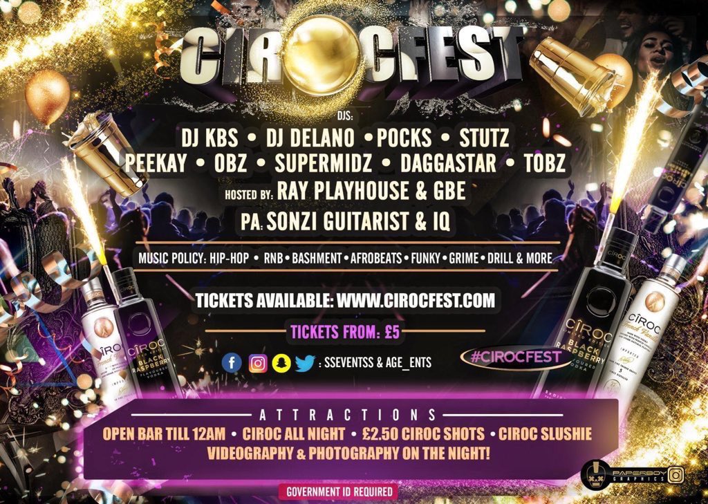 dj_obz's tweet photo. The countdown begins now 🗣‼️

🍸 Open Bar Until 12AM 🍸
🥃 ALL CIROC FLAVOURS AVAILABLE 

🔖🔖 https://t.co/eZjeKCZer1 🔖🔖

#Cirocfest #5thYearAnniversary https://t.co/96ECX0iHVi