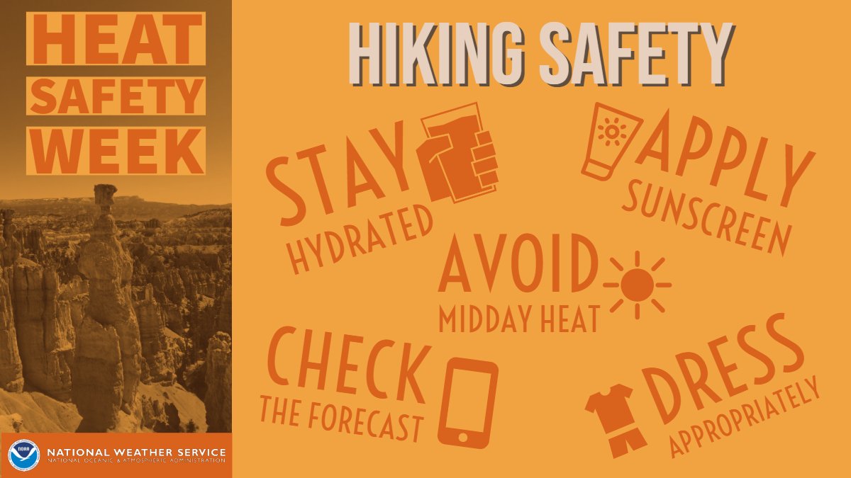 RT NWSVegas: 🌡️ Todays #HeatSafetyWeek graphic highlights the importance of being properly prepared for the outdoors during the summer heat. Stay hydrated, dress appropriately, and check the forecast! 📱  #azheat #azwx #nvwx #cawx