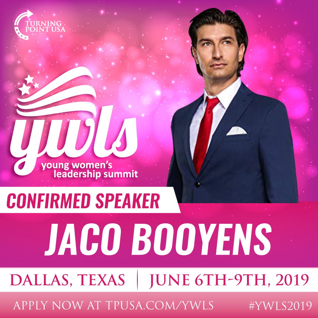 BooyensJaco's tweet photo. See you at TPUSA YWLS 2019 @TPUSA #EmpowerWomen https://t.co/ZSuwv5rpCP