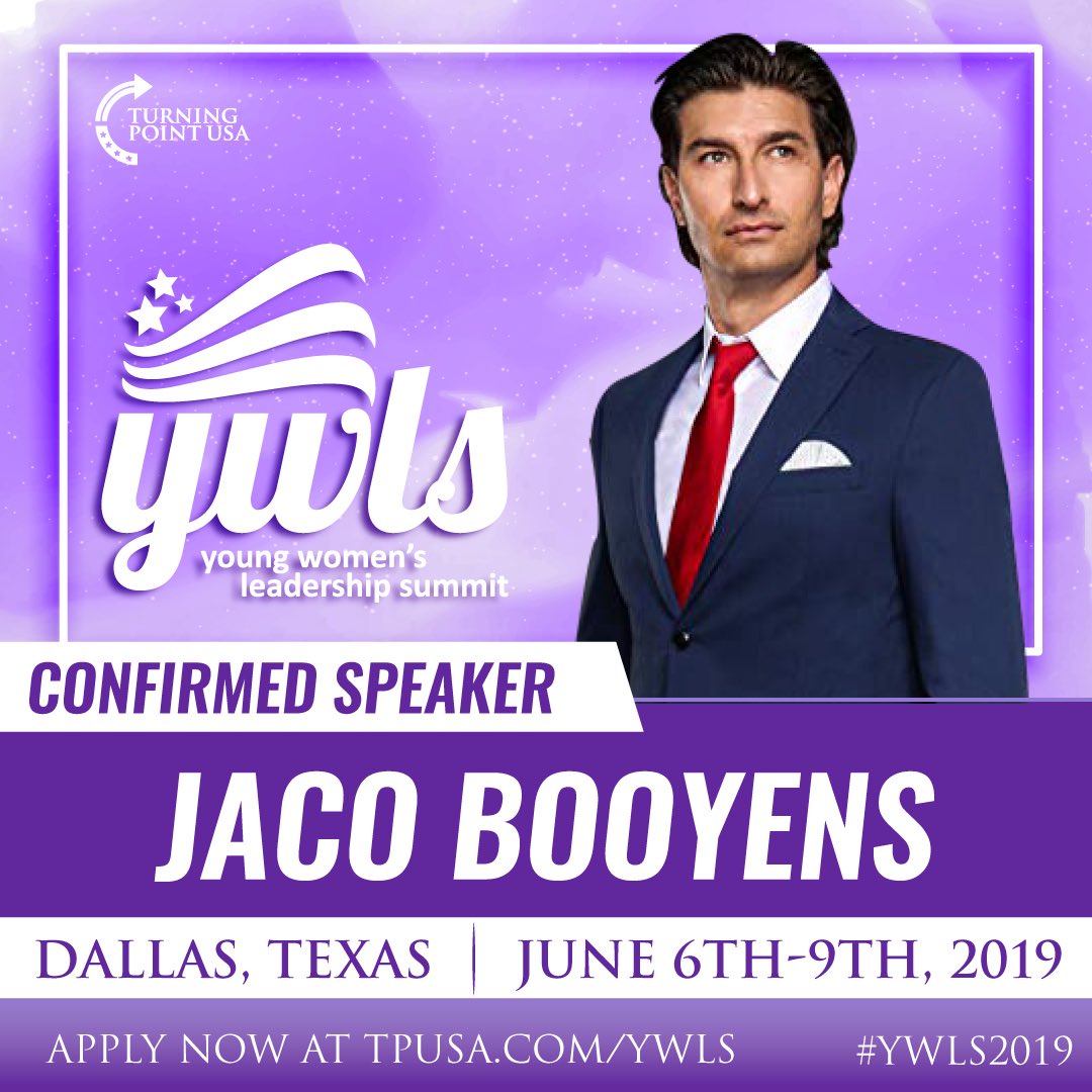 BooyensJaco's tweet photo. See you at TPUSA YWLS 2019 @TPUSA #EmpowerWomen https://t.co/ZSuwv5rpCP